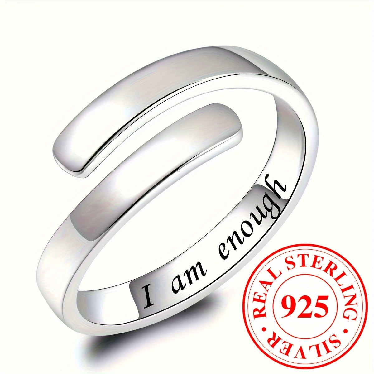 925 Sterling Silver Wrap Ring Minimalist Style Ring Carved Letter Inside Suitable For Men And Women High Quality Jewelry