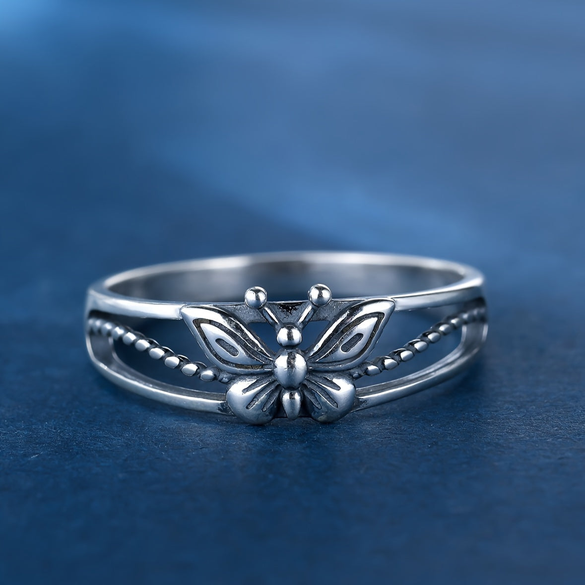 925 Sterling Silver Ring Retro Butterfly Design High Quality Jewelry Match Daily Outfits Party Accessory Gift For Your Cool & Sweet Lover